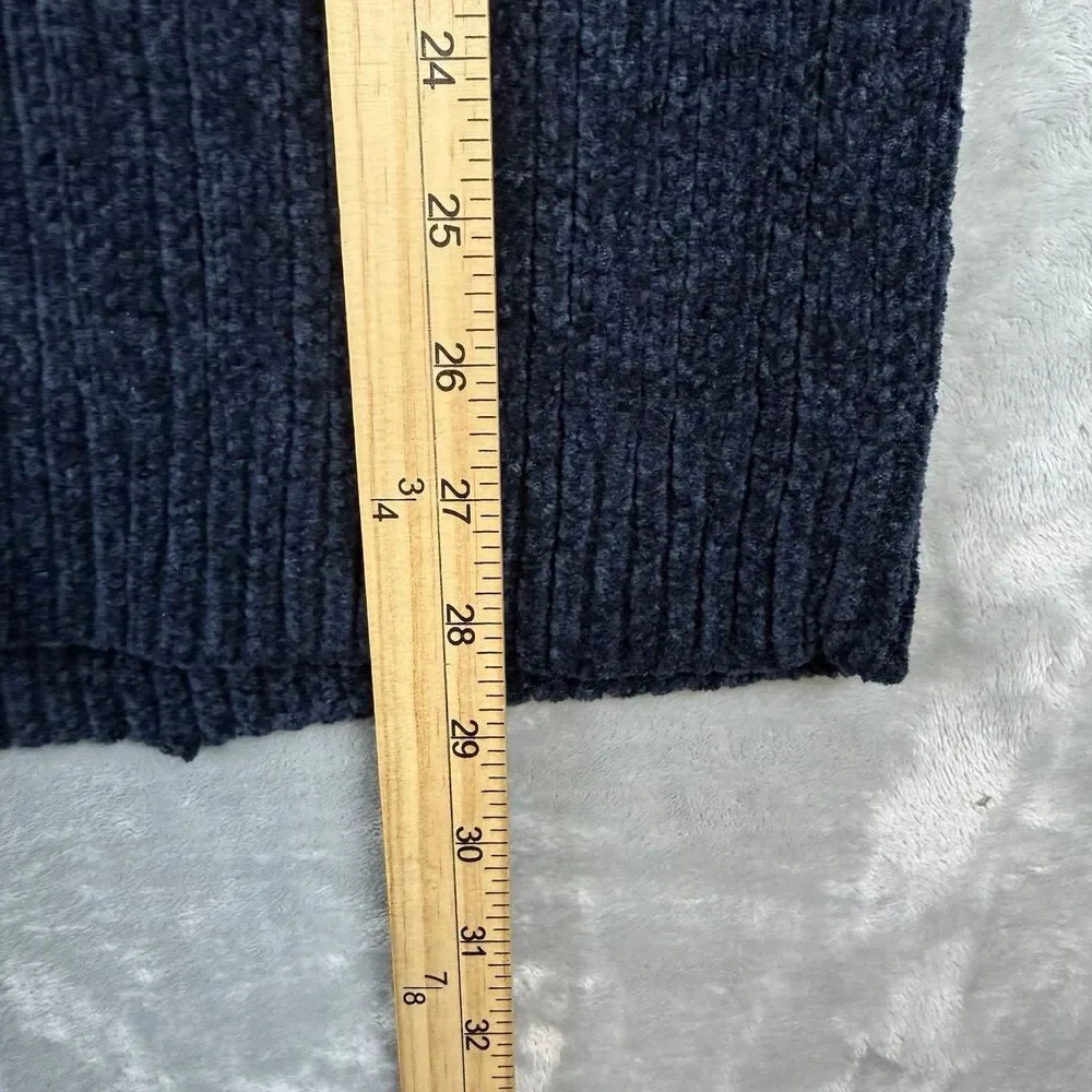 Vintage Faded Glory Navy Crewneck Sweater Large Acrylic Rib Knit Pullover